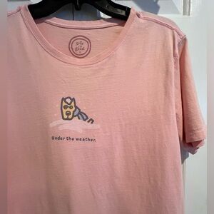 Life Is Good💗Pink Short Sleeve Tee- UNDER THE ❄️WEATHER